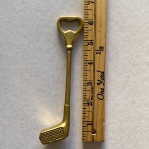 Vintage Solid Brass Golf Club Bottle Opener